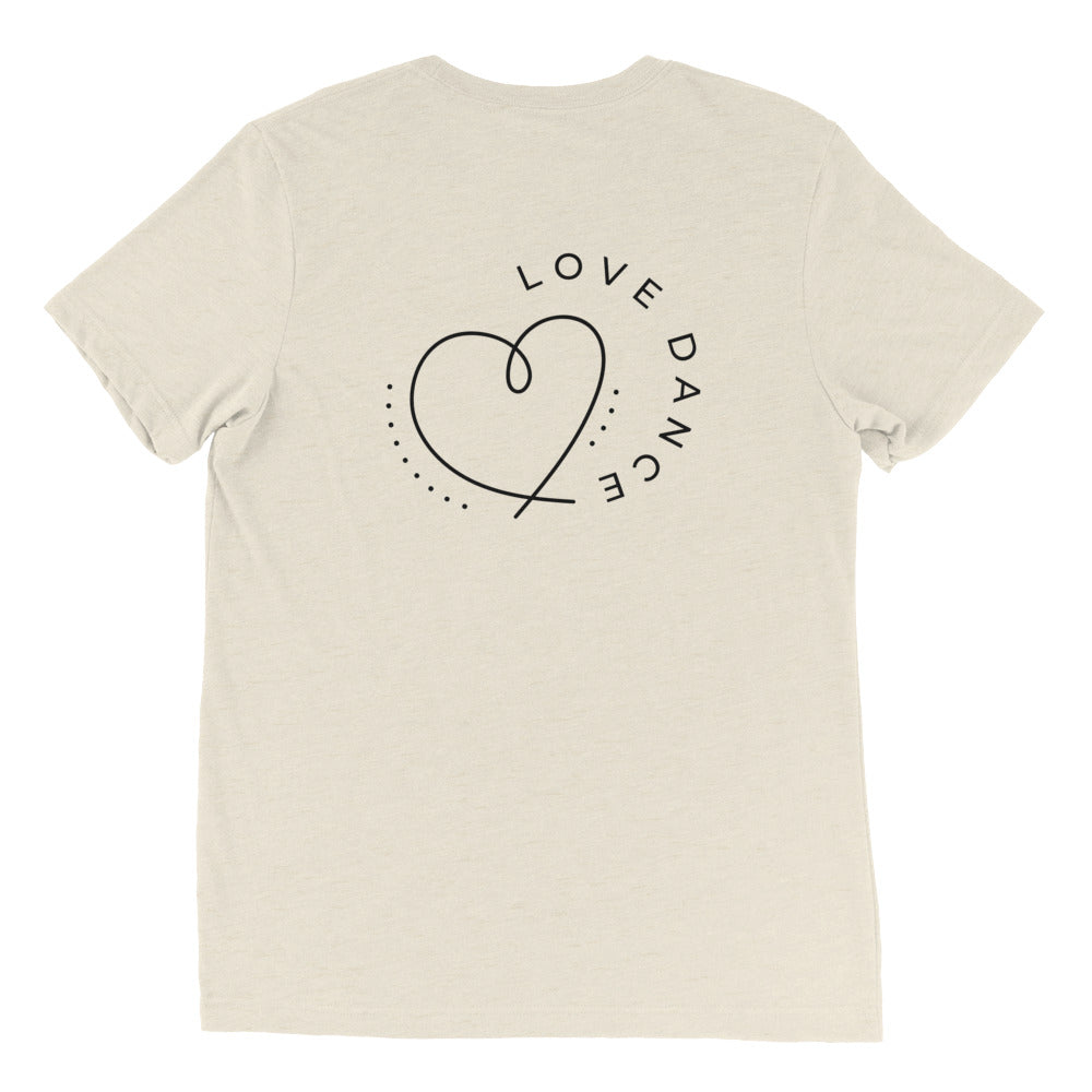 Short Sleeve Triblend Vintage T-Shirt Minimalist Heart