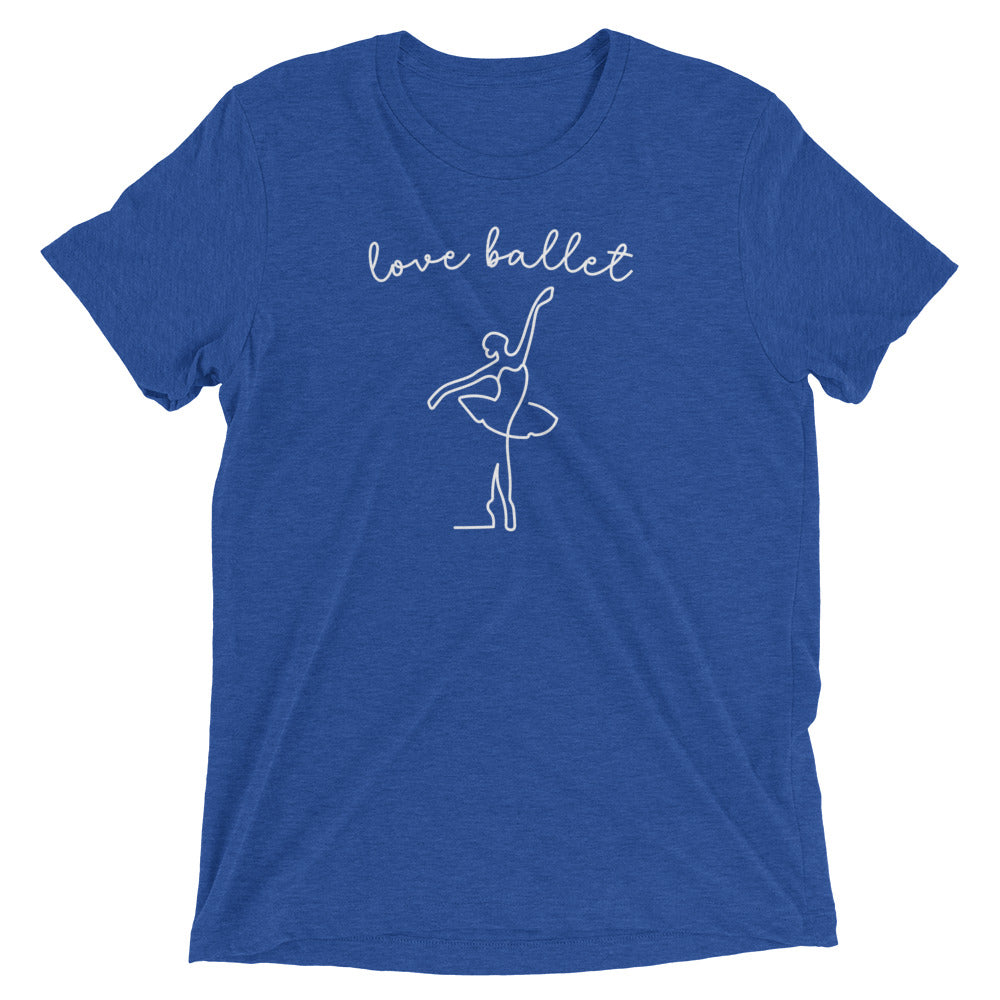 Short Sleeve Triblend Vintage T-Shirt Love Ballet