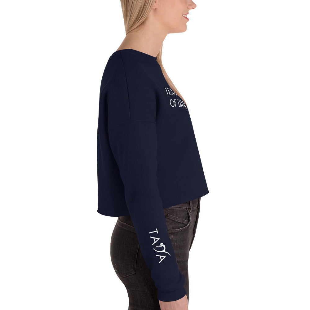 Ladies Crop Sweatshirt Front + Sleeve Logo
